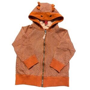 Osh Kosh Genuine Kids Zip Up Hoodie Jacket Boys 3T Orange Brown